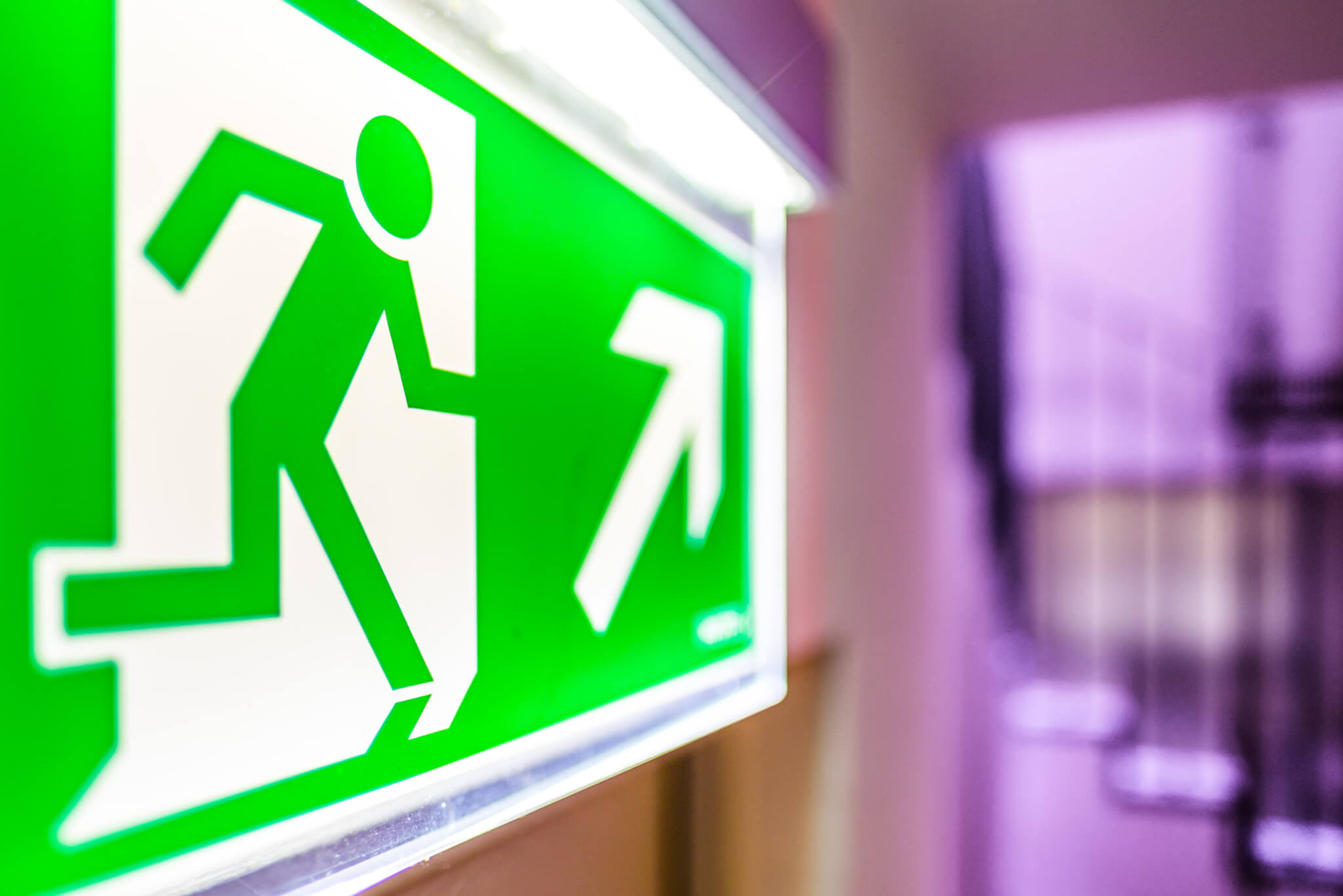 modern emergency exit sign - photo